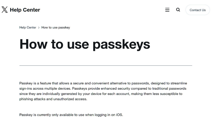 呼图壁苹果维修店铺分享iOS用户如何通过通行密钥(Passkey)登录 